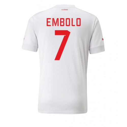 Sveits Breel Embolo #7 Bortedrakt VM 2022 Kortermet Sveits Breel Embolo #7 Bortedrakt VM 2022 Kortermet